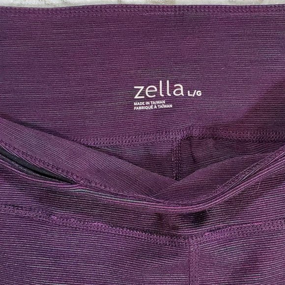 Zella reversible stripe purple leggings large - Picture 3 of 3